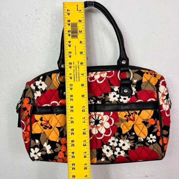 Vera Bradley Mini Loft Duffel Bittersweet Quilted Zip Pockets Floral Lined - Picture 9 of 16